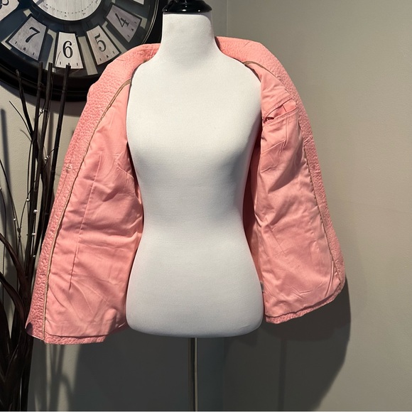 Isaac Mizrahi Live Light Coral Peach Pink 3/4 Sleeve Cotton Blazer Jacket Size 8 - Picture 6 of 7